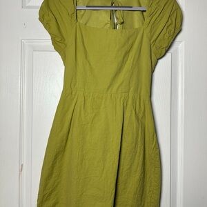 Green Puff Sleeve Dress